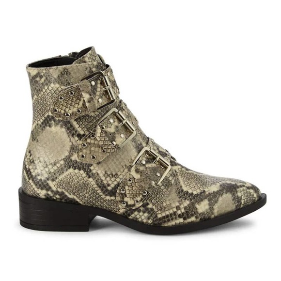 Steven New York Harmon Snakeskin-Print‎ Booties - Picture 1 of 9
